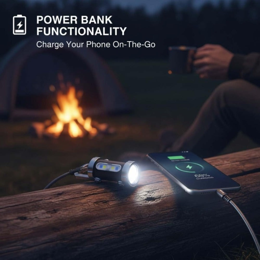 Flashlight 1200-Lumen Keychain 4-Pack with Seven Modes, USB-C Charging and Phone Power Output