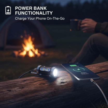 Flashlight 1200-Lumen Keychain 4-Pack with Seven Modes, USB-C Charging and Phone Power Output