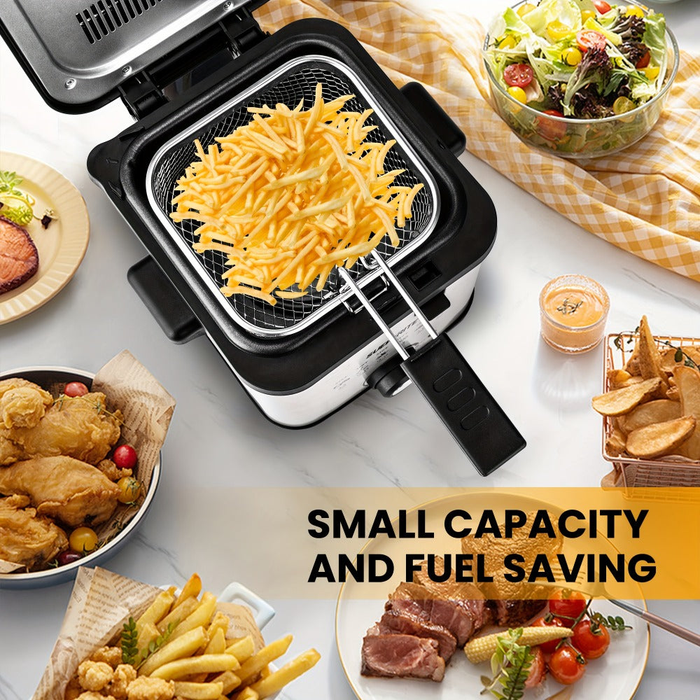 Countertop Deep Fryer with 1.5L to 6L Capacity Options, Windowed Lid and Rotary Temperature Control