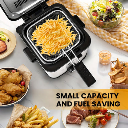 Countertop Deep Fryer with 1.5L to 6L Capacity Options, Windowed Lid and Rotary Temperature Control