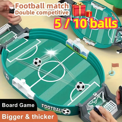 Compact Tabletop Football Flick Game with Twin Scoreboards and 6- or 10-Ball Checkout Options