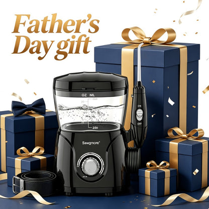 600 ml Desktop Water Flosser in Black with 10 Pressure Levels, Eight Nozzles and Large Tank