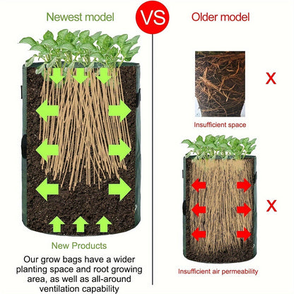 Potato Grow Bags with Harvest Flap & Handles 4pcs 7 Gallon | No-Dig Harvest Window | Vegetable Planter for Potatoes Onions Tomatoes Carrots Indoor Outdoor