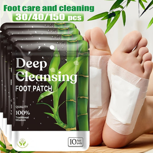 Detox Foot Patches with Bamboo Vinegar Ginger & Lavender — Natural Plant Formula Deep Cleansing Overnight Foot Pads, Moisturizing Soothing Foot Care for Tired Aching Feet, Home Spa Wellness Gift