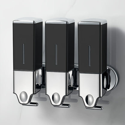 Three-Bottle Wall-Mounted Soap Dispenser Set with 16.91 oz 500 ml Source Capacity in Five Finish Options