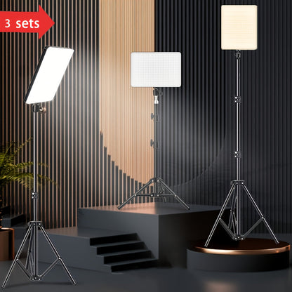 Square LED Ring Light Kit 10 Inch with 63" Adjustable Tripod Stand & Phone Holder – 3 Color Modes USB Powered Selfie Light for Live Streaming, Video Recording, TikTok, YouTube, Makeup & Home Studio