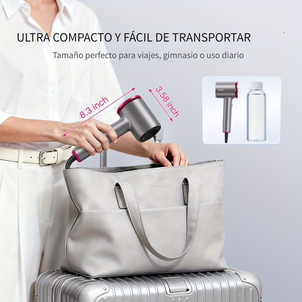 Diffuser Hair Dryer for Curly Hair 1875W Ionic Blow Dryer - Lightweight Compact Professional Frizz Control Fast Drying Styling Tool for Women Men Gray White
