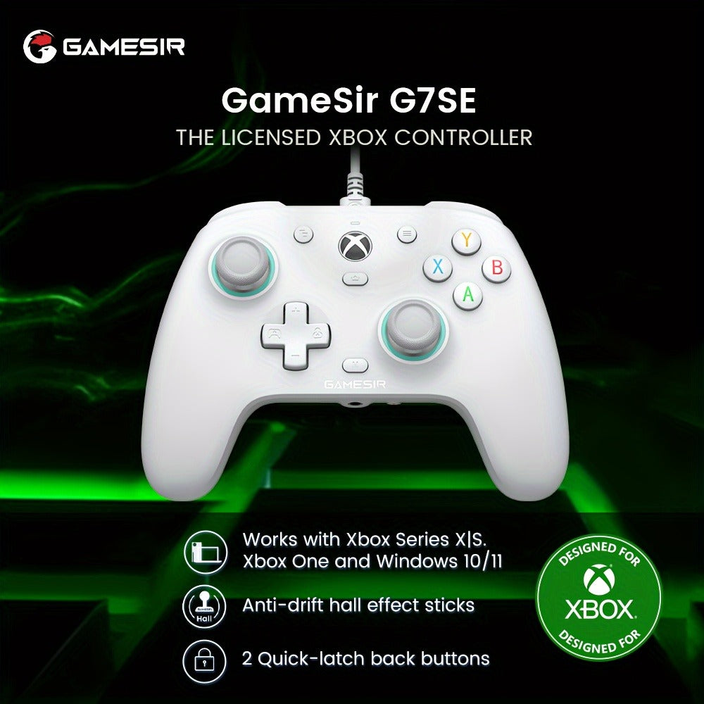 GameSir G7 SE Wired Xbox Controller with Hall Effect Joystick & Trigger, Anti-Drift Gamepad for Xbox Series X|S, Xbox One & Windows PC, Magnetic Swappable Faceplate, Mappable Back Buttons