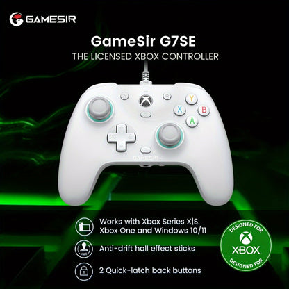 GameSir G7 SE Wired Xbox Controller with Hall Effect Joystick & Trigger, Anti-Drift Gamepad for Xbox Series X|S, Xbox One & Windows PC, Magnetic Swappable Faceplate, Mappable Back Buttons