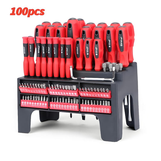 Magnetic Screwdriver Set 100/118/126-Piece – Insulated Chrome Vanadium Bits with Ratchet, Precision & Torx Drivers, Non-Slip Handles, Organized Storage Case for Electronics, Auto & DIY Repair