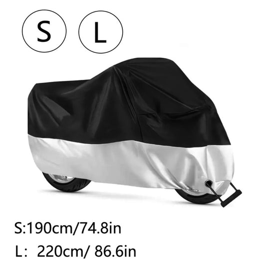 Waterproof Motorcycle Cover Outdoor Full Body Protection with Lock Hole Rain UV Dust Shield for Motorbike Scooter - Small & Large Sizes