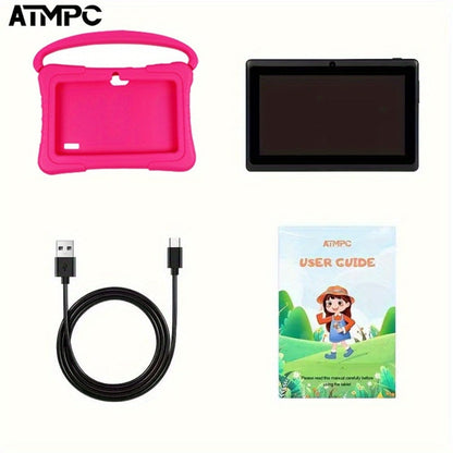 Kids Tablet 7 Inch with Android 14, 4GB RAM, 32GB Built-In Storage, HD Touchscreen and Silicone Case