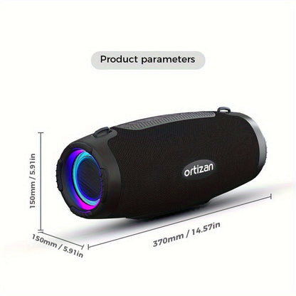 Bluetooth Speaker Ortizan 100W Boombox with 14000mAh Battery, IPX7 Rating, RGB Lights, USB and Carry Strap