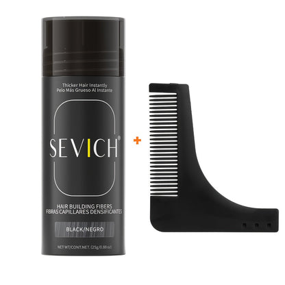 25-Gram Hair Fiber and Styling Comb Set in Eight Shades Including Black, Brown, Blonde, Auburn and Gray