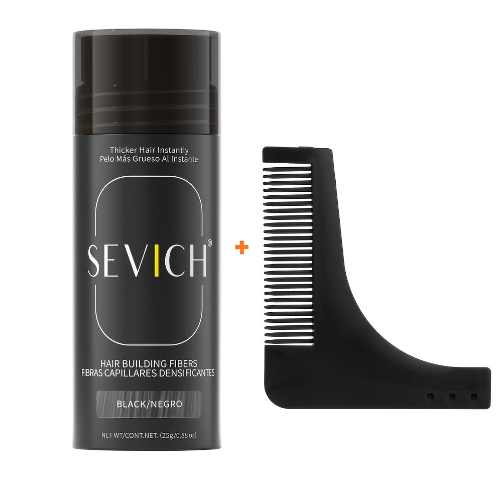25-Gram Hair Fiber and Styling Comb Set in Eight Shades Including Black, Brown, Blonde, Auburn and Gray