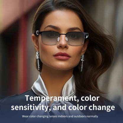 Photochromic Smart Audio Glasses – Auto-Tinting Sunglasses with Built-in Speaker & Mic, HD Voice Calls, Hi-Fi Music, Anti-Blue Light – for Sports, Driving & Daily Wear