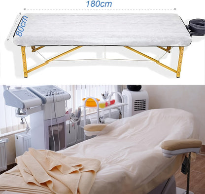 100-Piece Disposable Massage Table Sheet Set in White or Pink for Salon, Spa and Massage Bed Covers