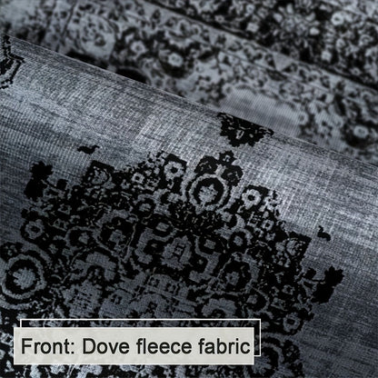 Velvet Floral Bohemian Area Rug - Low Pile Machine Washable Non-Slip Carpet for Living Room Bedroom Office Geometric Pattern