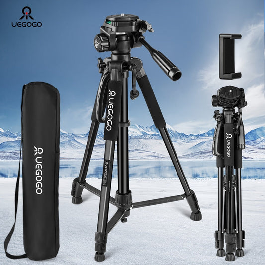 Camera Tripod 5ft Heavy Duty for DSLR & Mirrorless with Phone Holder & Storage Bag – Portable Professional Video Stand for Photography, Vlogging, Streaming, YouTube & Travel