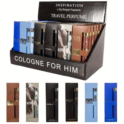 Men's Travel Cologne Gift Set 6-Pack 1.18 oz Each - 6 Distinct EDP Fragrances Sampler, Masculine Scent Variety for Daily Rotation Travel Office, Valentine Birthday Holiday Gift for Him