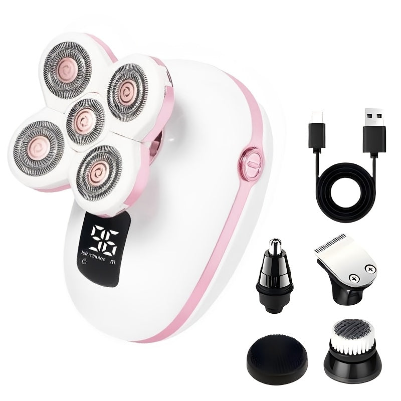 Electric Shaver IPX6 Floating Rotary Head with Type-C Charging, LED Display and Five Listed Set or Head Options