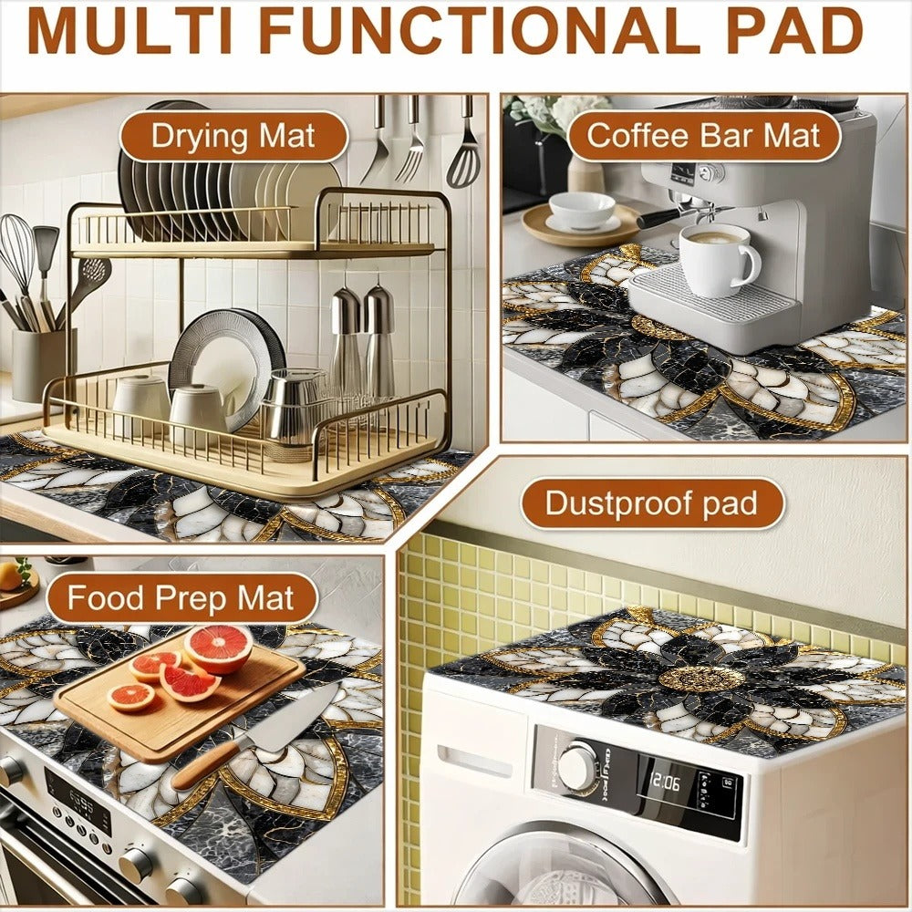 Lotus Marble Pattern Stove Protector Mat in 28.35 x 20.47-Inch or 3.9 x 7.8-Inch Checkout Sizes
