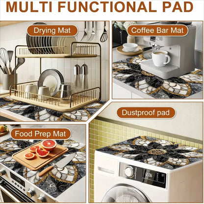 Lotus Marble Pattern Stove Protector Mat in 28.35 x 20.47-Inch or 3.9 x 7.8-Inch Checkout Sizes