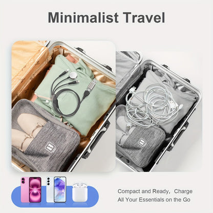 Two-Piece Braided Charging Cable Set with Dual USB-A/USB-C Input and 2-Foot plus 4-Foot Lengths