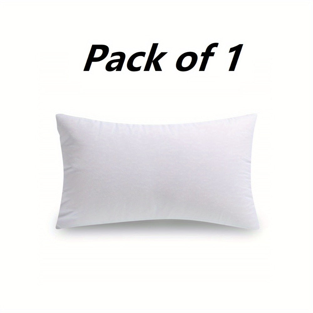 White Pillow Inserts in Square or Lumbar Sizes with Single, Three, Five, Sixteen or Twenty-Piece Packs