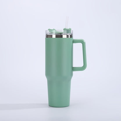 40 oz Insulated Stainless Steel Tumbler with Handle and Straw Lid in 15 Checkout Color Options
