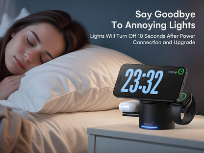 Wireless Charging Station, ZEEHOO CylinTrick-R Qi2-Marked 15W Rotating 3-in-1 Stand in White or Black