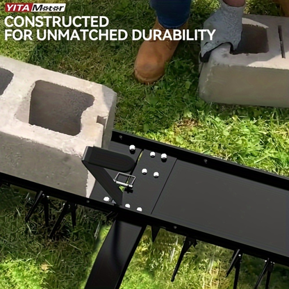 Tow-Behind Plug Aerator 48 Inch - Heavy Duty Steel Lawn Aerator with 32 Hollow Tines, Weight Tray & 10-Inch Pneumatic Tires, Compatible with Lawn Tractor ZTR ATV for Deep Soil Aeration