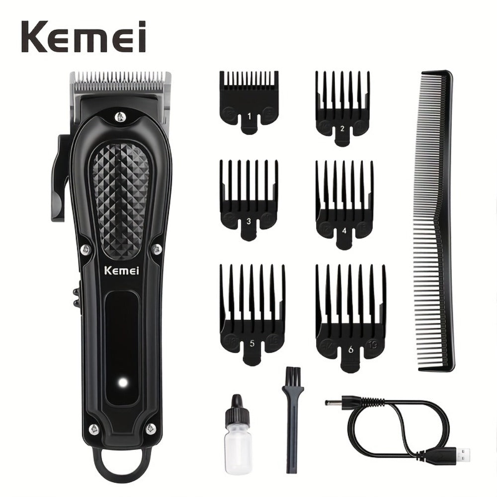 Professional Cordless Hair Cutting Shears – Kemei KM-1071 USB Rechargeable Electric Hair Scissors for Barbers, Salon, Spa & Travel, Portable Haircutting Tool