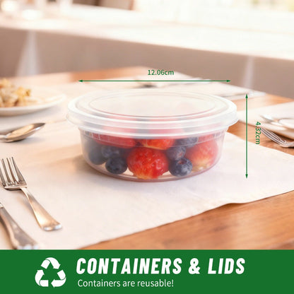 Deli Containers with Lids 48 Pack 8oz | BPA-Free Leakproof Meal Prep Containers | Microwave Dishwasher Freezer Safe Stackable Food Storage for Takeout Meal Preparation