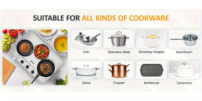 Portable Electric Cooktop Triple Burner 1800W – Royalcraft Countertop Electric Stove with Knob Control, Indicator Light, Compatible with All Cookware, Silver