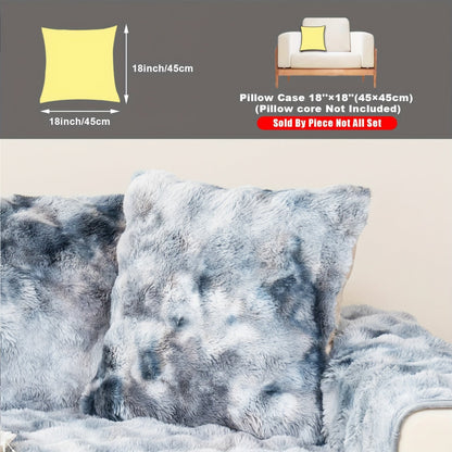 Sofa Cover, Faux-Lamb Plush Gradient Couch Pad in Five Colors with Armchair, Backrest and Seat Sizes