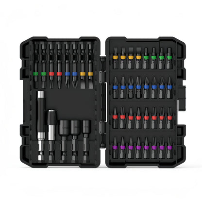 45-Piece Screwdriver Bit Set with Torx, Phillips, Slotted and Square Bits in a Storage Case