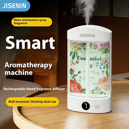 Mini Aroma Diffuser & Humidifier 2-in-1 Portable USB Rechargeable, 7-Level Timer, Silent Operation