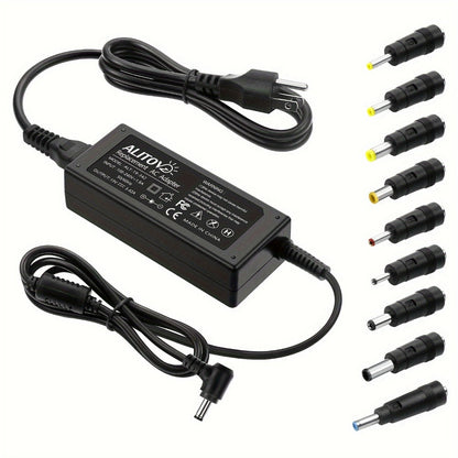 Fixed 19V 3.42A 65W Power Adapter with No-Tip or Nine-Tip Connector Configuration and US Cord