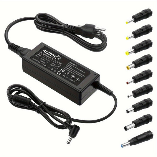 19V 3.42A 65W Universal Laptop Power Adapter - Compatible with HP, LG Monitor, Samsung TV, Acer, Chromebook, ASUS, JBL Speaker, AC 100-240V Input, 9 DC Tips Included, Short Circuit Protection