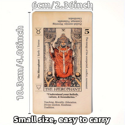 Vintage 78-Card Tarot Learning Deck with Upright and Reversed Keywords Printed on Every Card