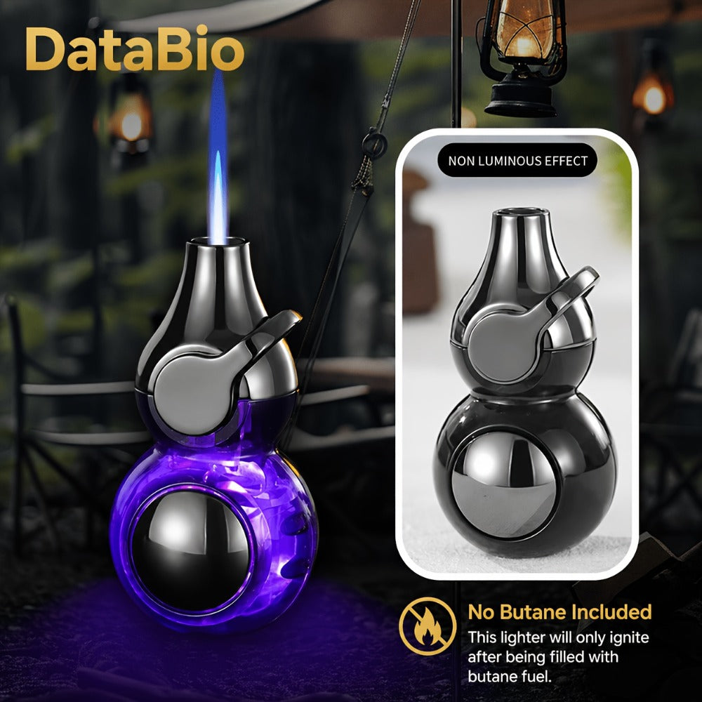 Orb-Design Torch Lighter with Auxiliary Light, Top Rocker Control and Three Body Color Options