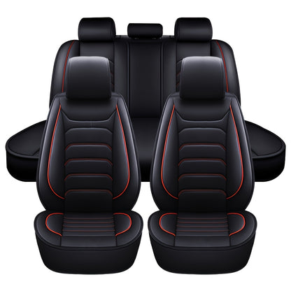 Car Seat Covers 5-Seat Faux Leather Set with Foam Padding and Optional Matching Pillow Pieces