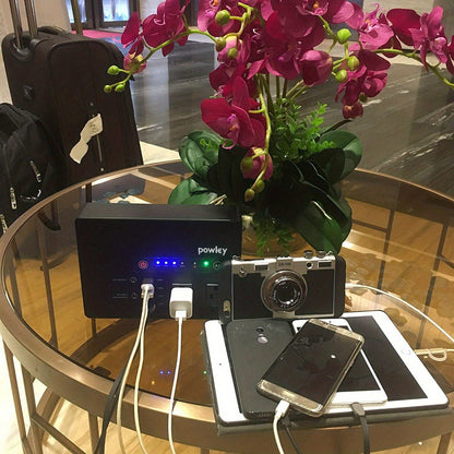 Portable Power Station 146Wh 200W with Two AC Outlets, Four USB Ports and Hard Carrying Case