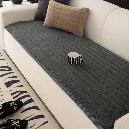 Sofa Cover Bohemian Short-Plush Quilted Panels for Armrest, Backrest and 2 to Large 4-Seater Sofas