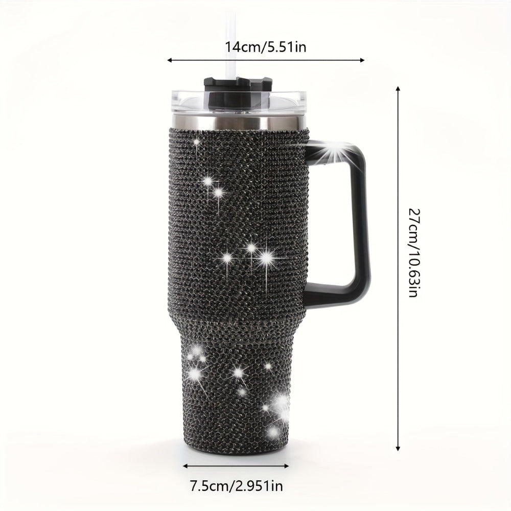 Insulated Tumbler 40oz All-Over Rhinestone Stainless Steel in Fifteen Retained Color Options
