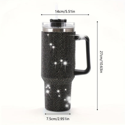 Insulated Tumbler 40oz All-Over Rhinestone Stainless Steel in Fifteen Retained Color Options