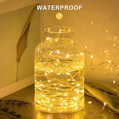 String Lights, 110-LED Solar Copper-Wire Fairy Lights with Eight Modes, Four Colors and 2-, 4- or 8-Pack Options