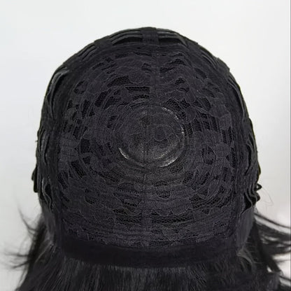 Synthetic Wig 8-Inch Curly-Wavy Brown Highlight Bob with Adjustable Rose Net Cap for Daily Styling
