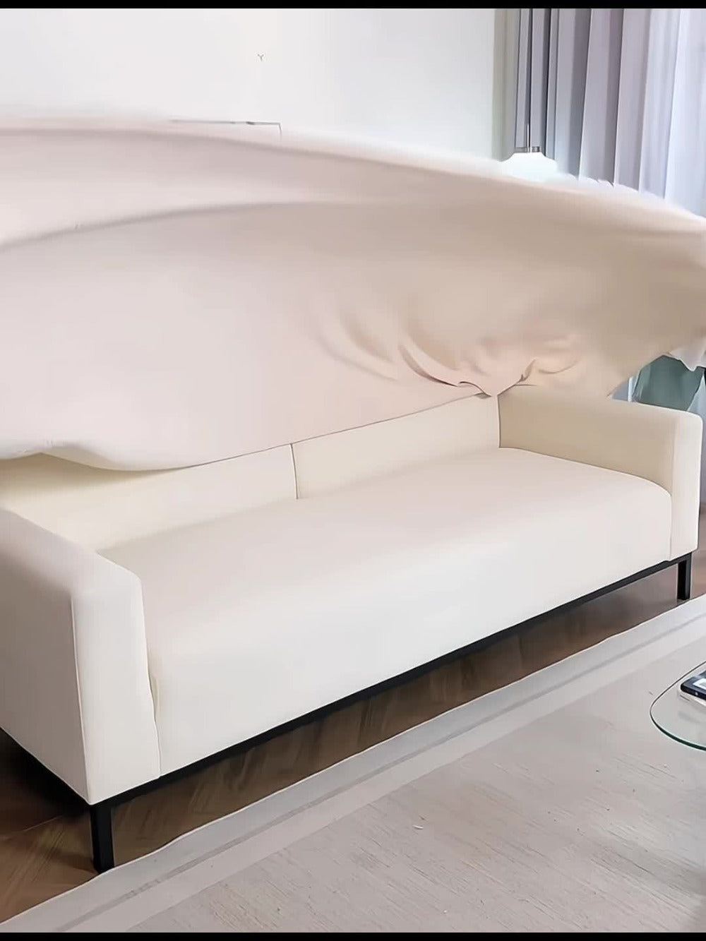 Sofa Cover 300 GSM Solid Chenille Throw with Fringe in Four Colors and Sizes from Single Seat to 71 x 150 Inches